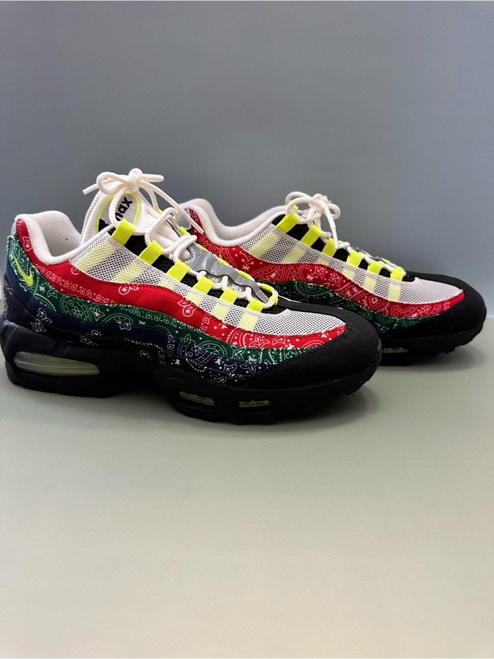 Nike Air Max 95 "Bandana" Multi-Color Sneakers – Size 11 Men- see pics for COA